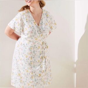 LOFT floral wrap dress